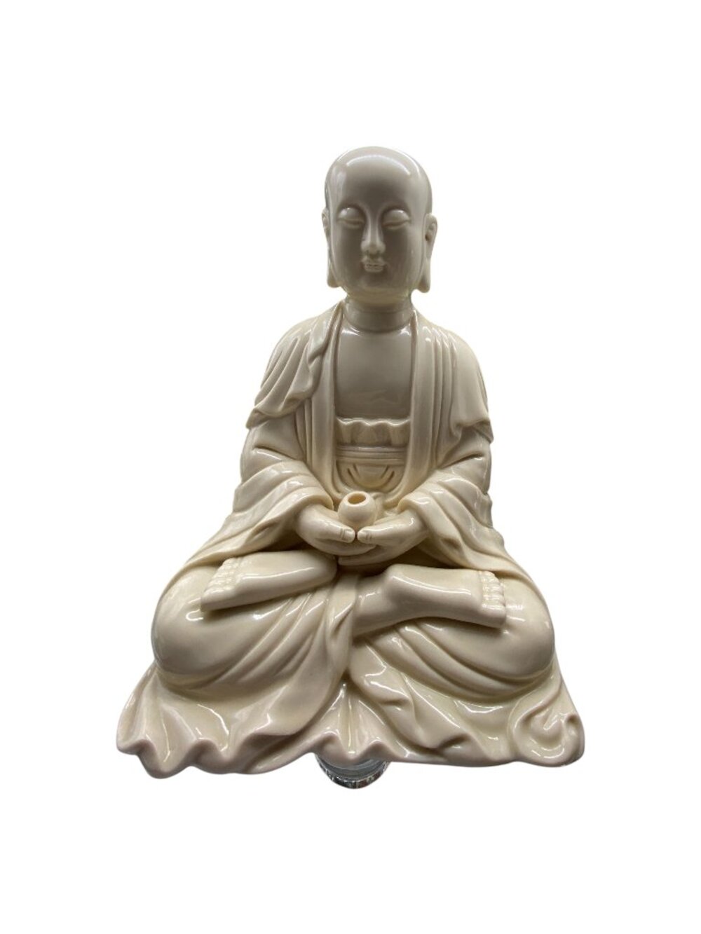 White Ceramic Sitting Buddha Statue